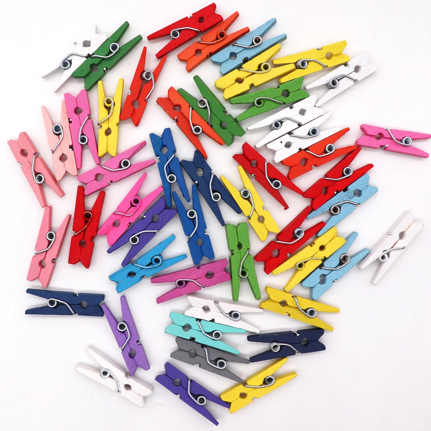 DecorBites™ 50-Piece Mini Wooden Clips for Photos Crafts, 25mm Small Clothespin Decoration