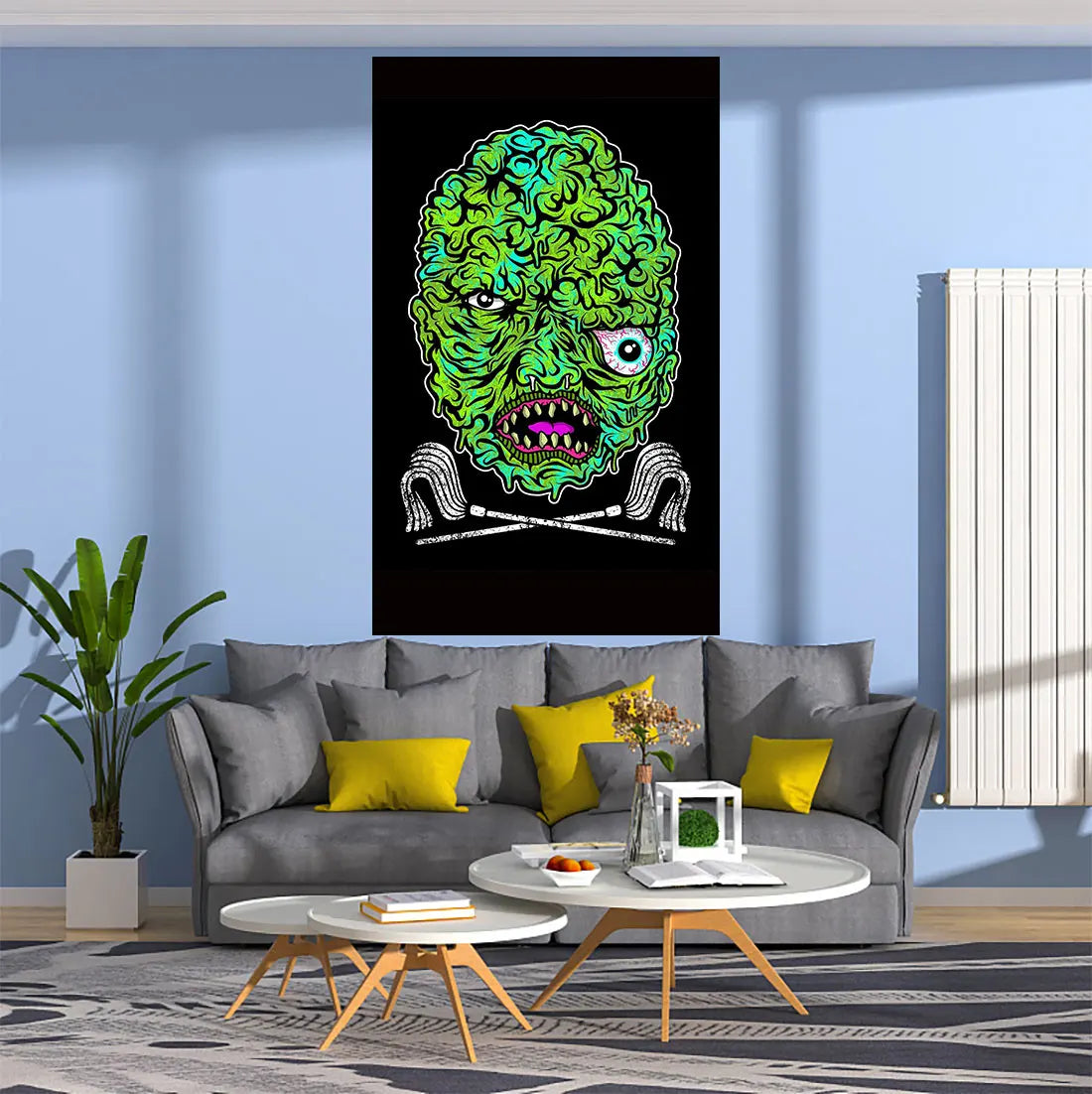 DecorBites™ Horror Popping Art Tapestry Wall Hanging for Aesthetic Bedroom or Living Room