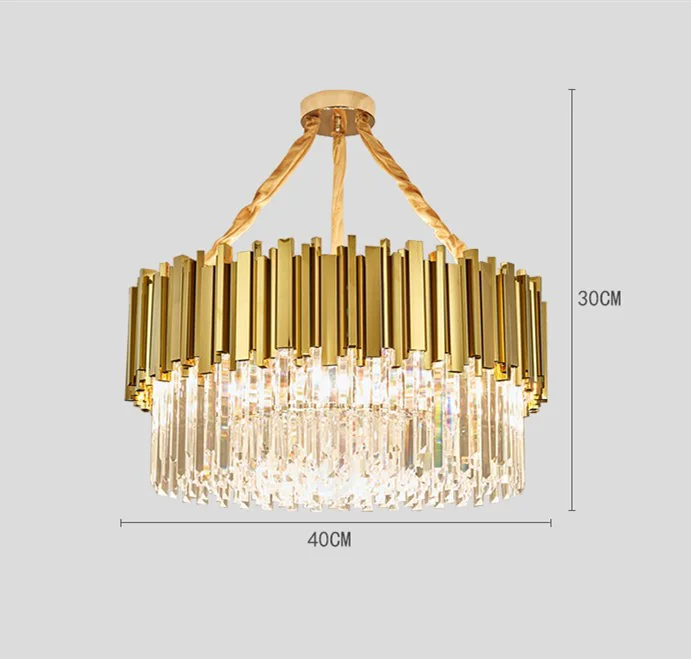 DecorBites™ Crystal LED Pendant Lights: Luxury Gold Plating Metal Hanging Lamp for Living, Dining, Bedroom