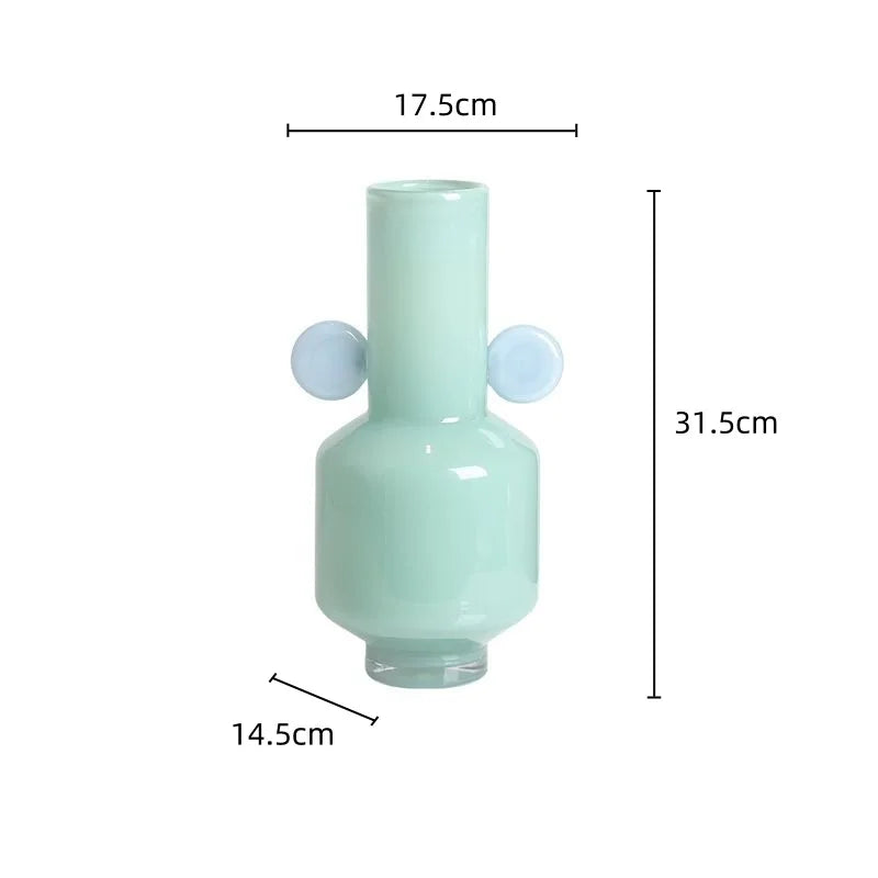DecorBites™ Glass Vase with Ears: Floral Arrangement Accessory