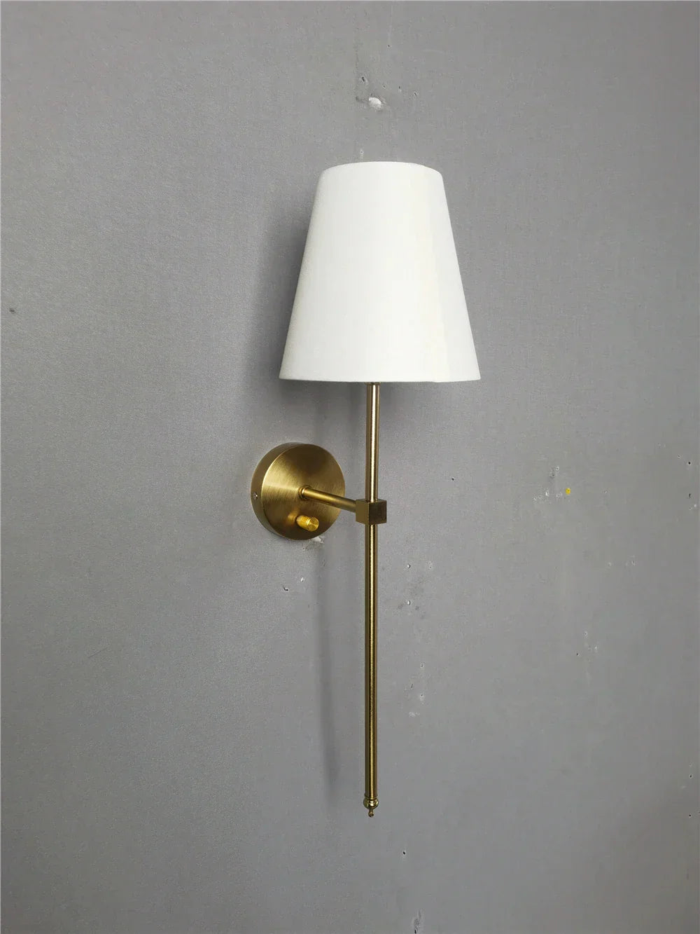 DecorBites™ Gold Cloth Lampshade Wall Sconce for Bedroom Living Room Lighting