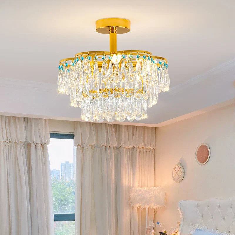 DecorBites™ Crystal Light Chandelier | Post-Modern European Luxury for Living Room, Bedroom, Dining