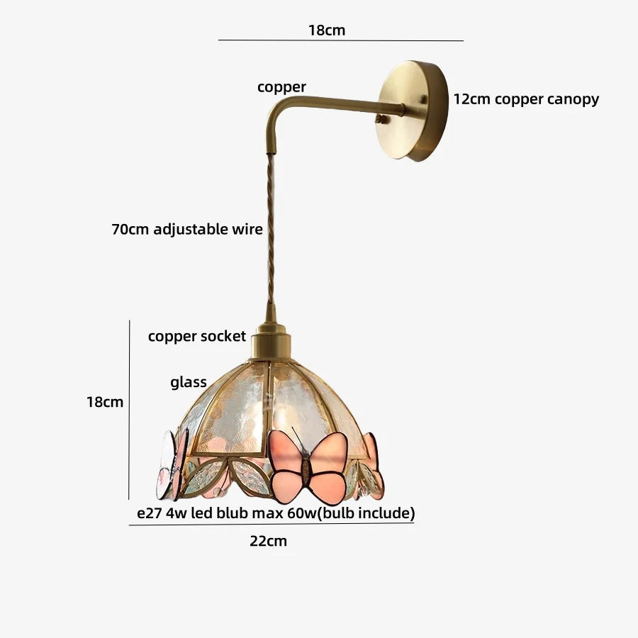 DecorBites™ Copper Adjustable LED Wall Light with Pull Chain Switch