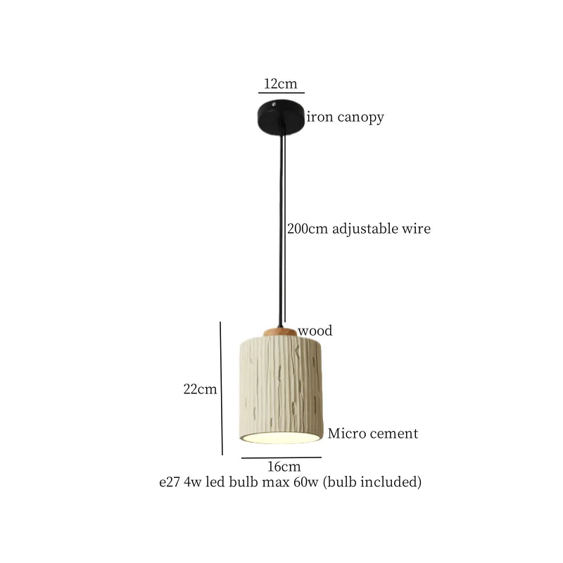 DecorBites™ Columnar Micro Cement LED Hanging Lamps | Home Decor Pendant Light