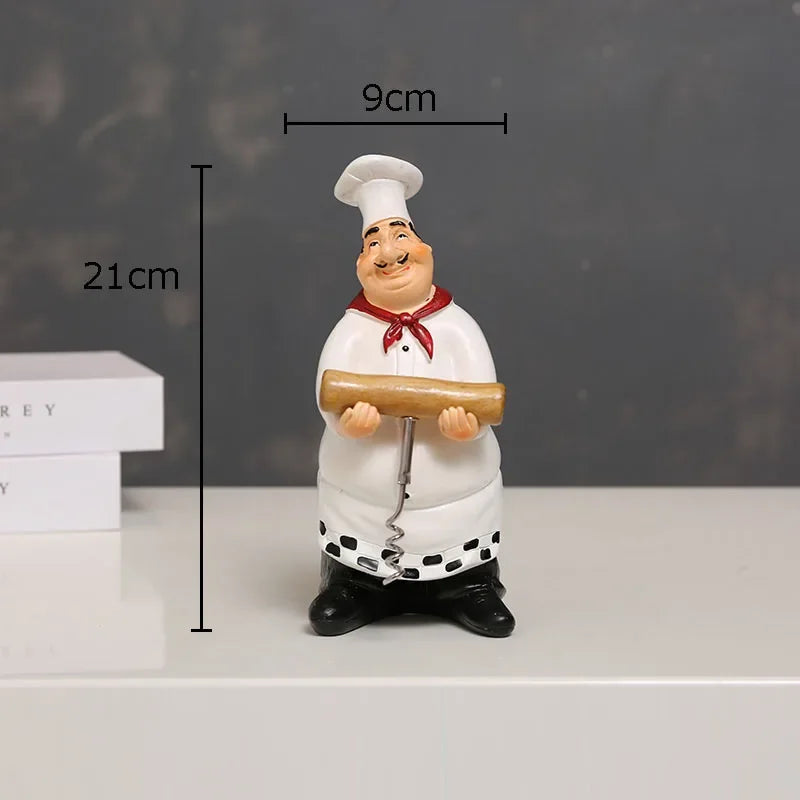 DecorBites™ Bearded Chef Resin Figure Sculpture Modern Kitchen Desk Decor Ornaments