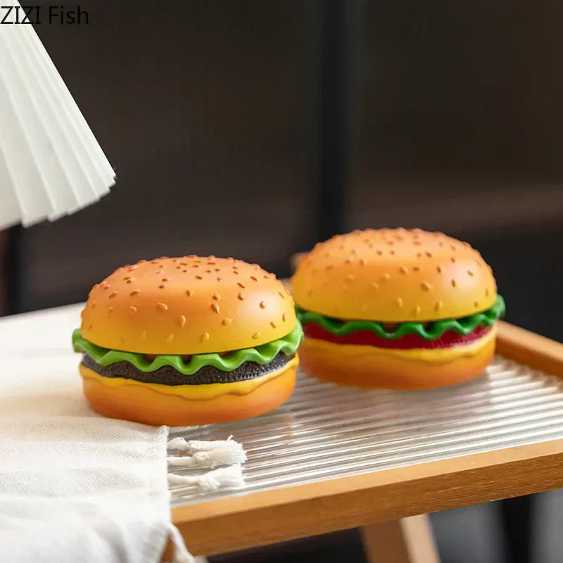 DecorBites™ Cartoon Burger Ashtray: Fun Resin Smoking Accessory for Office Table & Gifts