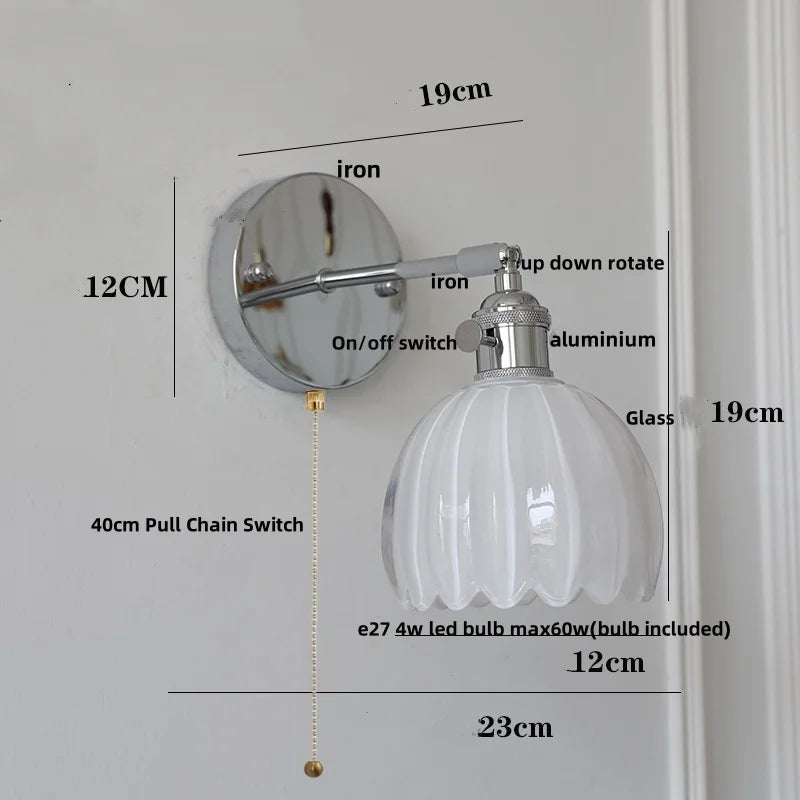 DecorBites™ Clear Glass LED Wall Lamp, Up Down Rotate, Dining Aisle Bar Light