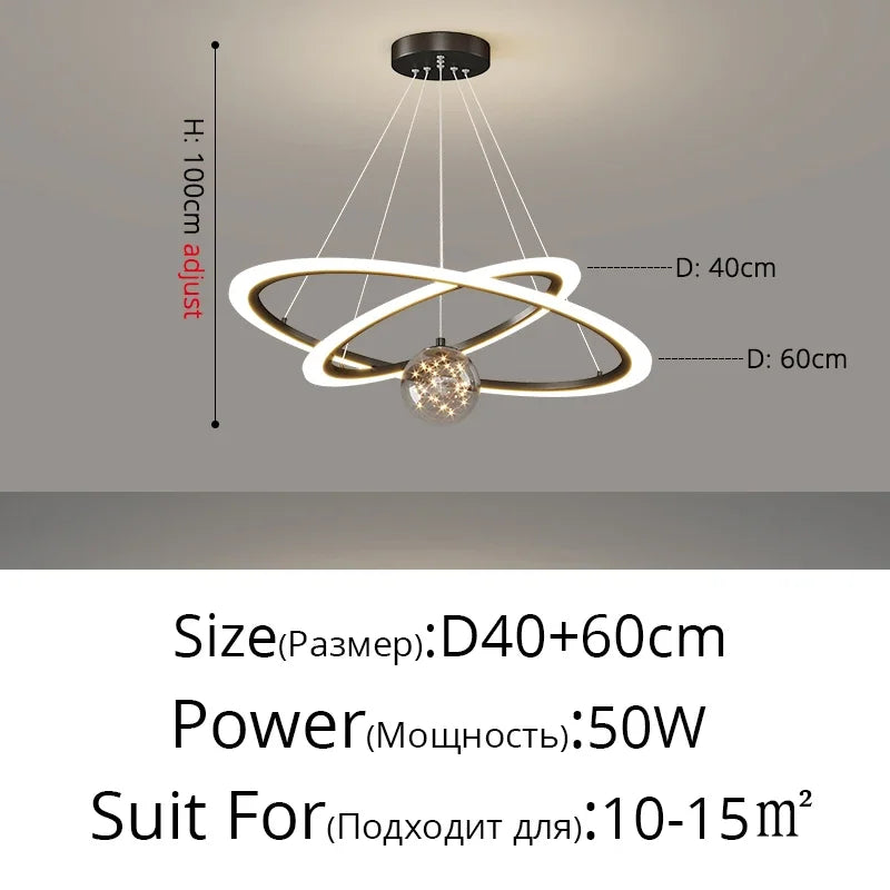 DecorBites™ LED Star Chandeliers: Modern Dimmable Lighting for Living Room Bedroom Decor