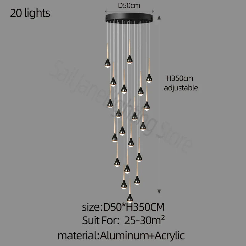 DecorBites™ Luxe Loft Chandelier: Nordic Modern Style for Living Room, Hotel, or Apartment