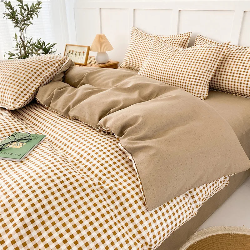 DecorBites™ Lattice Plant Geometric Pattern Bedding Set with Sheet Pillows