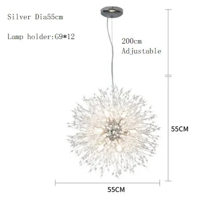 DecorBites™ Dandelion Chandelier LED Pendant Lamp for Dining Room Bedroom Shops