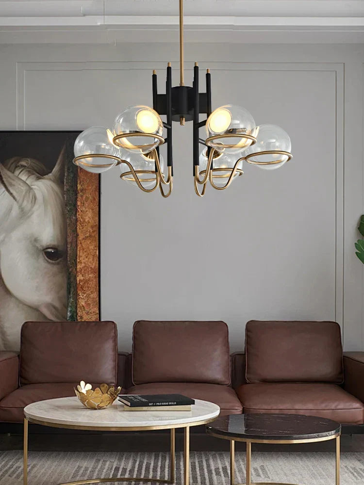 DecorBites™ Clear Glass Ball Ceiling Pendant Lights Luxury Nordic Pendant Lamp Black Gold Dimmable