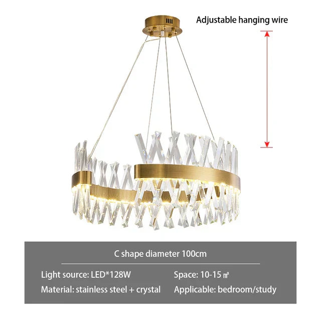 DecorBites™ Crystal Chandelier: Luxury LED Pendant Lighting for Hotel, Lobby, Living Room