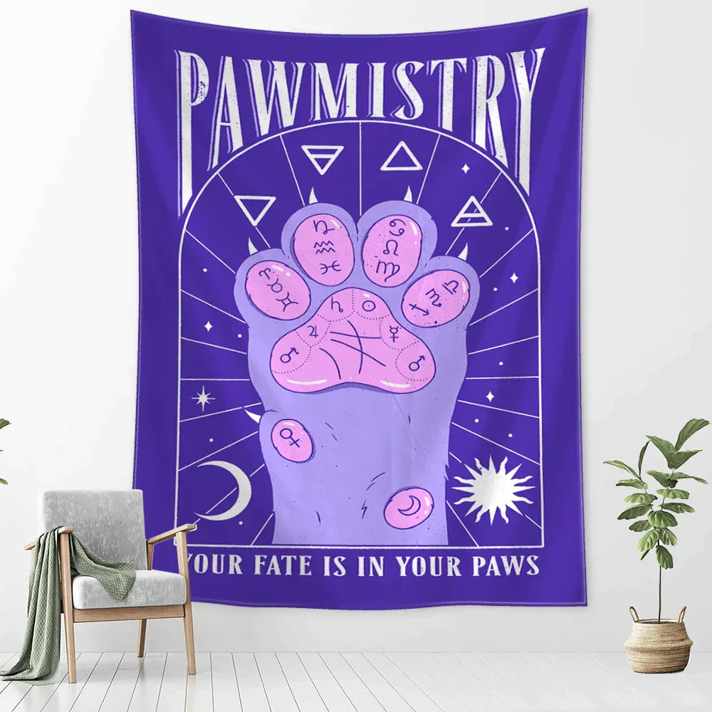 DecorBites™ Cartoon Cat Claw Tapestry Wall Hanging Abstract Art Home Decor