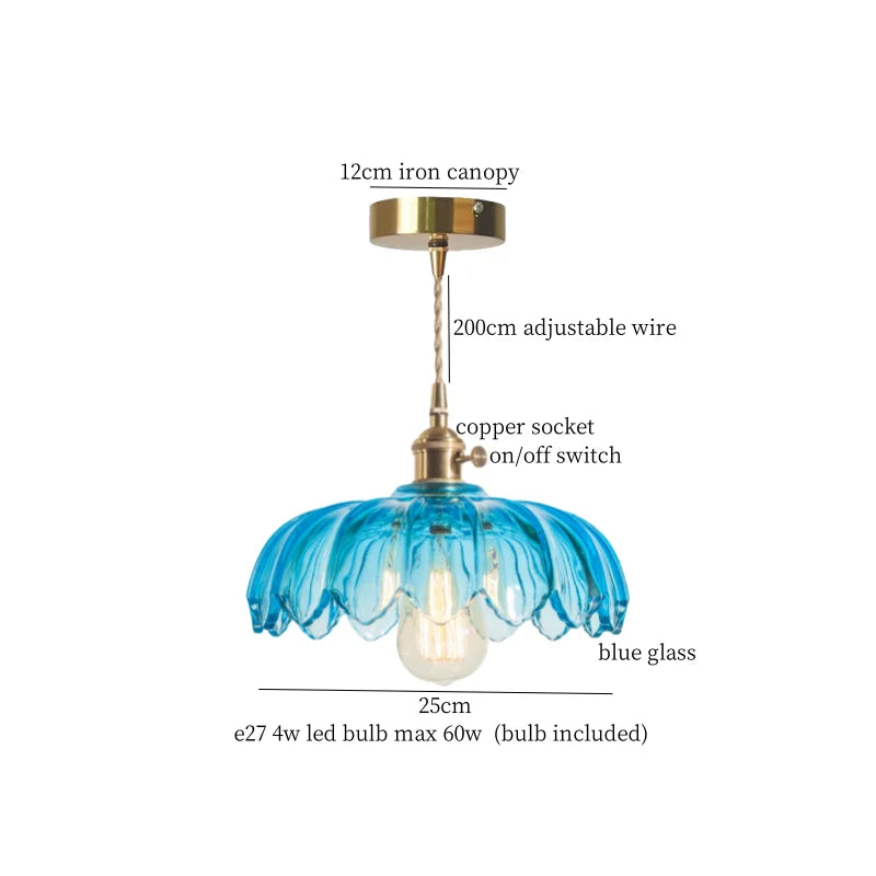 DecorBites™ Brass Glass LED Pendant Lamp for Cafe Bar Restaurant Bedroom Loft