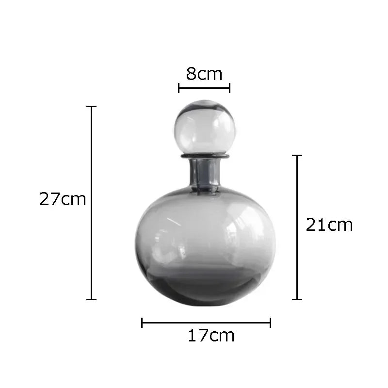 DecorBites™ Amber Glass Vase Hydroponics Desk Decoration Modern Home Decor