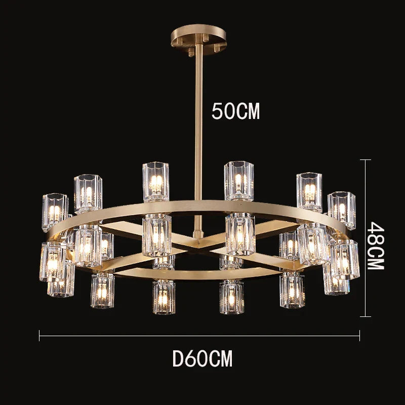 DecorBites™ Crystal Chandelier Pendant Light for Living Room Dining Room Ceiling Lighting