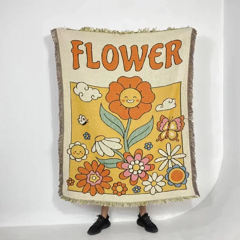 DecorBites™ Bohemian Classic Design Thread Blanket and Throw