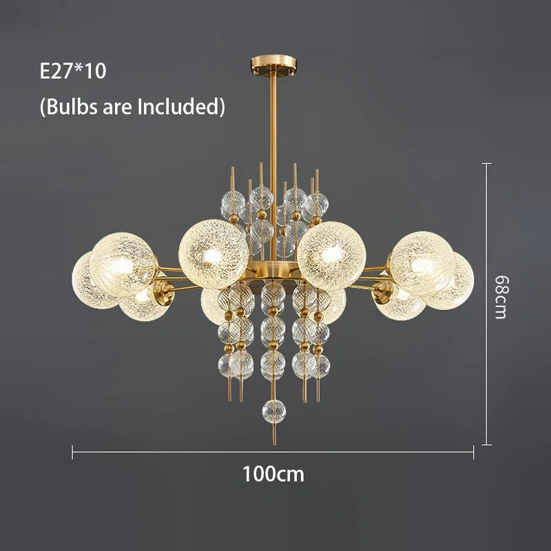 DecorBites™ Glass Ball LED Pendant Light: Modern Chandelier for Living Room Kitchen Island