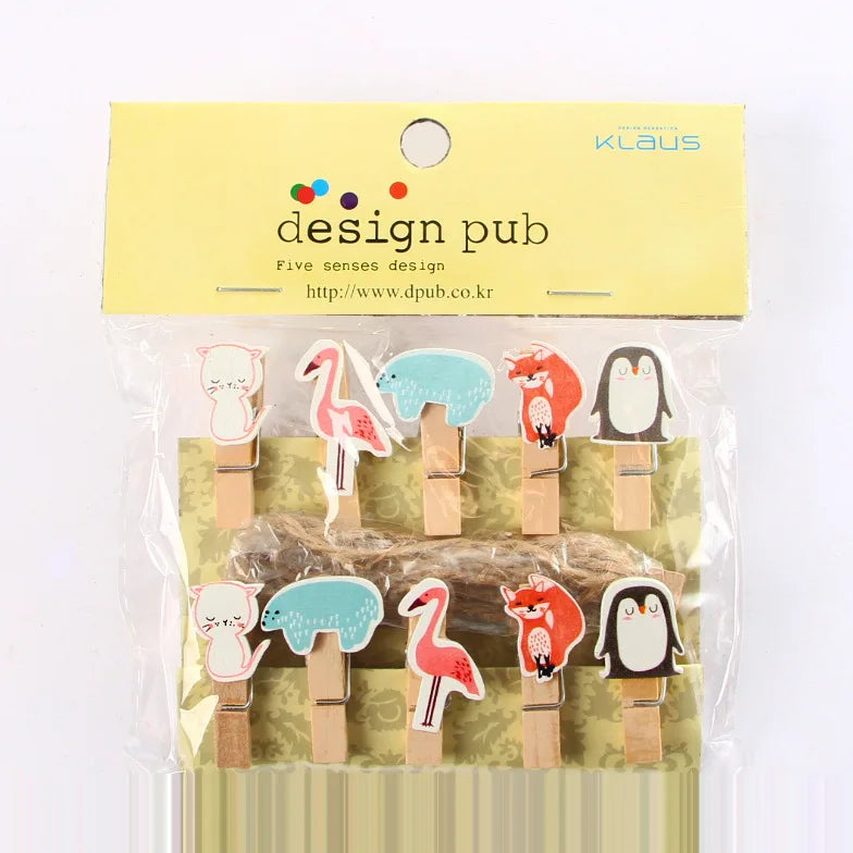 DecorBites™ 50-Piece Mini Wooden Clips for Photos Crafts, 25mm Small Clothespin Decoration