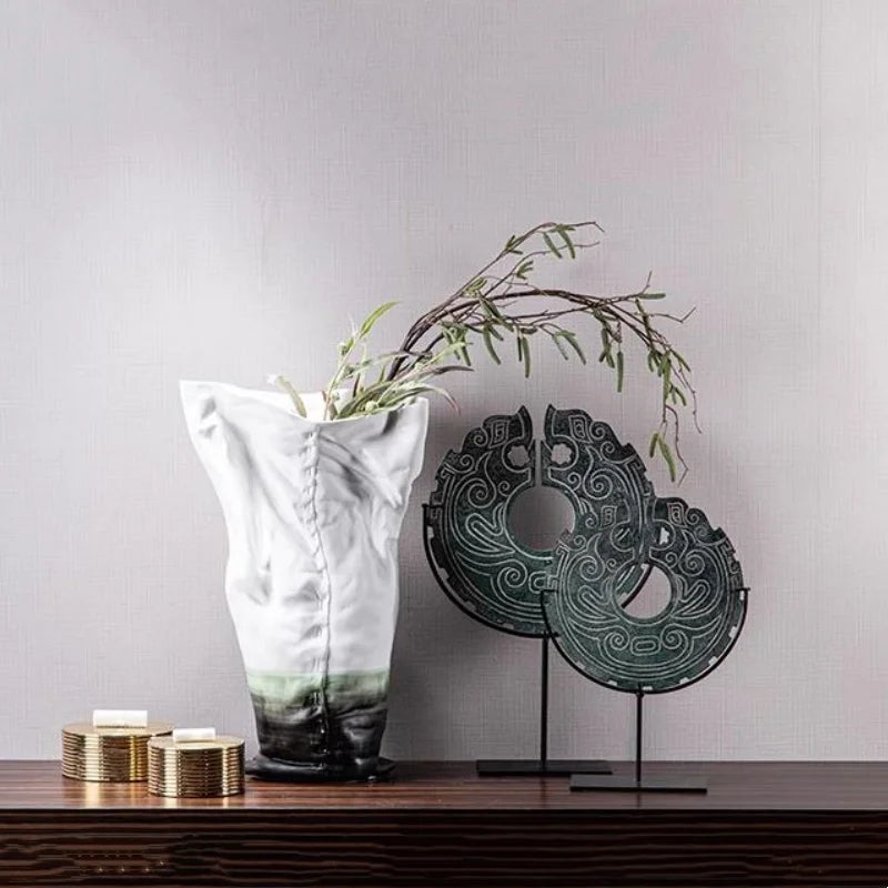 DecorBites™ Geometric Totem Resin Statue | Chinese Retro Home Decor Accessory