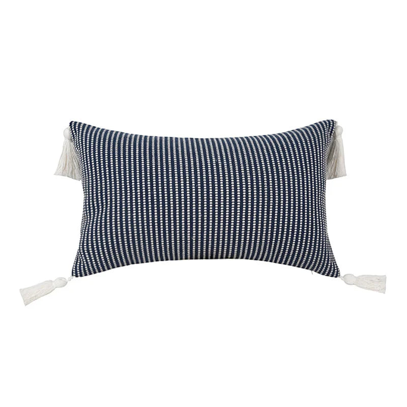DecorBites™ Boho Jacquard Flower Throw Pillow Case with Tassels - Home Sofa Decor