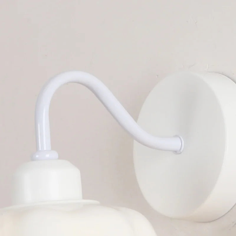 DecorBites™ Glass Iron LED Wall Sconce Pull Chain Switch White Stair Light