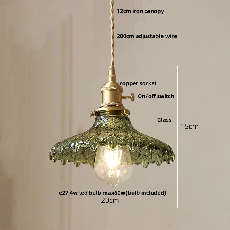 DecorBites™ Brass LED Pendant Light Fixture Clear Glass Nordic Modern Hanging Lamp