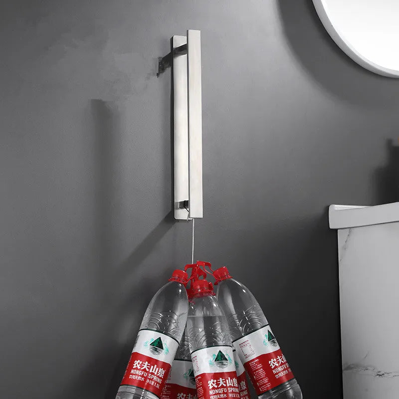 DecorBites™ Black Steel Towel Hanger - Square Bathroom Towel Rack