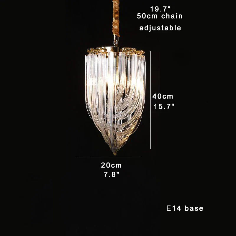 DecorBites™ Black Stainless Steel Crystal Glass Ceiling Chandelier - LED Dimmable Luxury Nordic Light