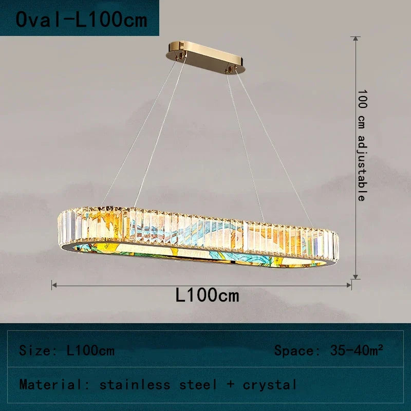 DecorBites™ Crystal Chandelier Pendant Lamp, Exquisite Oriental Style Lighting for Home