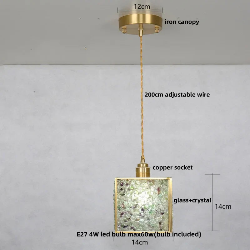 DecorBites™ Glass Crystal LED Pendant Light - Adjustable Luxury Fixture for Kitchen, Foyer, Bathroom