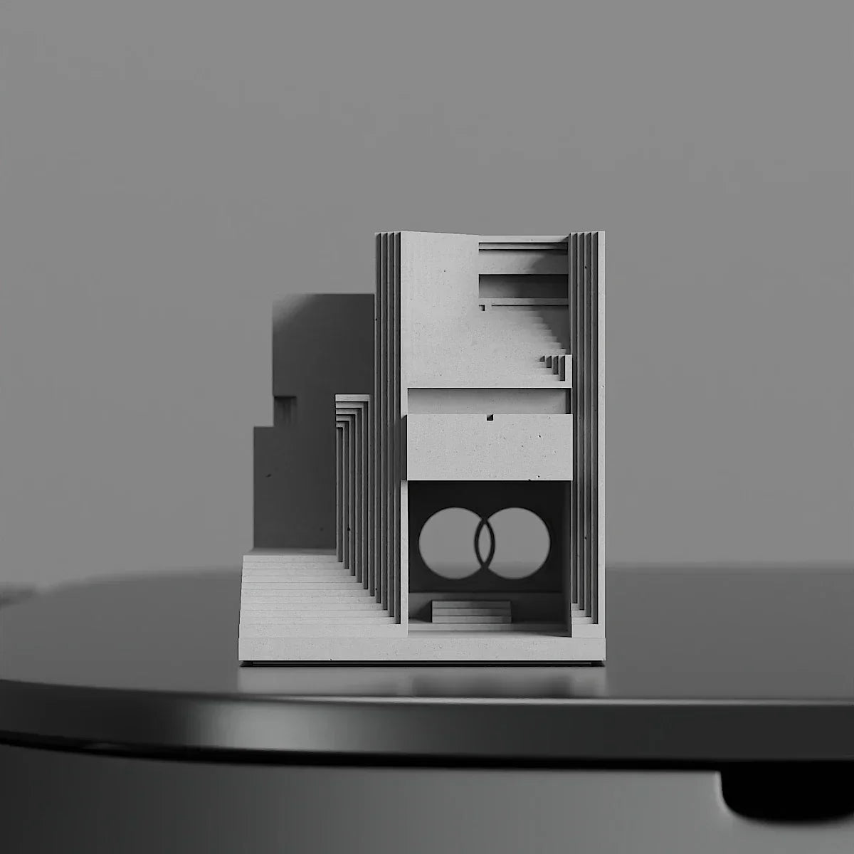DecorBites™ Concrete Home Decoration: Brian Family Cemetery Model for Living Room Desktop.