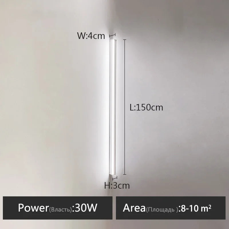 DecorBites™ Bedroom Wall Lamp: Nordic Strip Light, Minimalist Design, Black Background, Decorative Luminaires