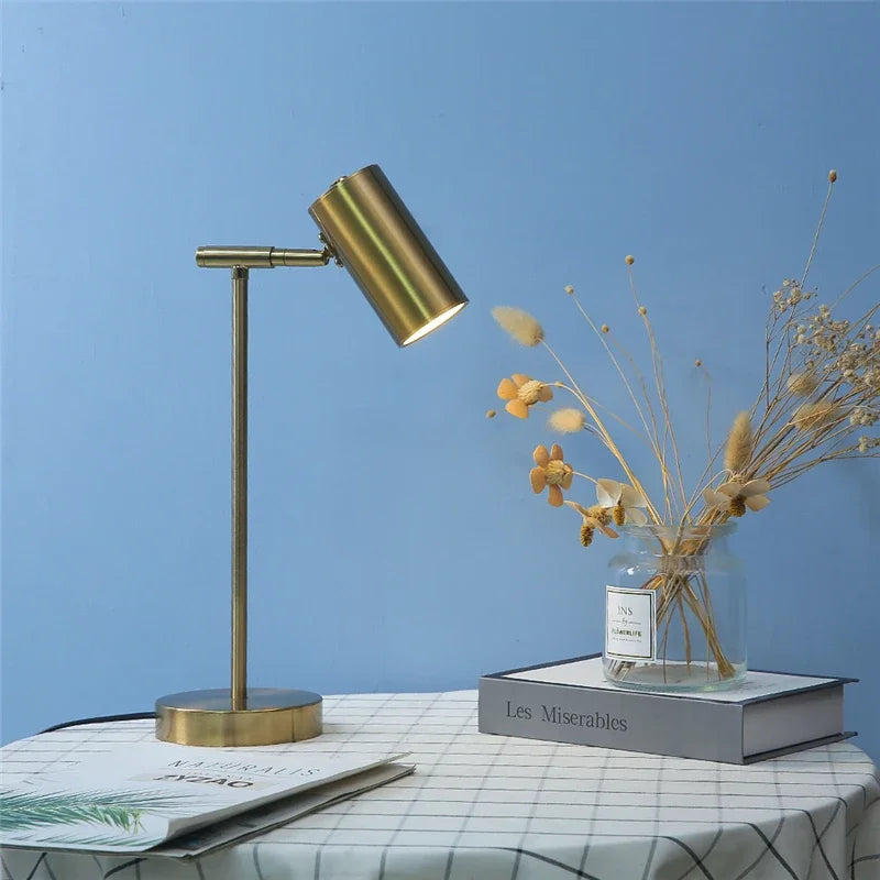 DecorBites™ Golden Table Lamp for Study and Reading, Modern Nordic Bedroom Decor Lighting
