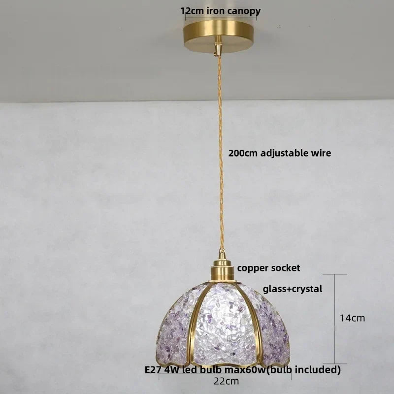 DecorBites™ Crystal Glass LED Pendant Lamp: Modern Nordic Style Hanging Light Fixture for Home Decor