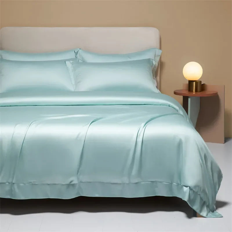 DecorBites™ Cooling Cotton Solid Bedding Set Ultra Soft Quilt Cover for Summer