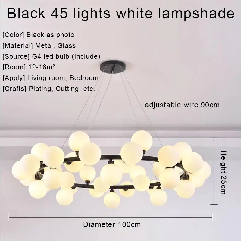 DecorBites™ Gold LED Chandelier, Modern Pendant Light for Living Room, Kitchen, Bedroom, Dining Room