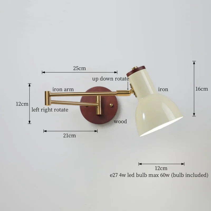 DecorBites™ Creamy Iron LED Wall Lamp Bedroom Living Room Bathroom Mirror Stair Light