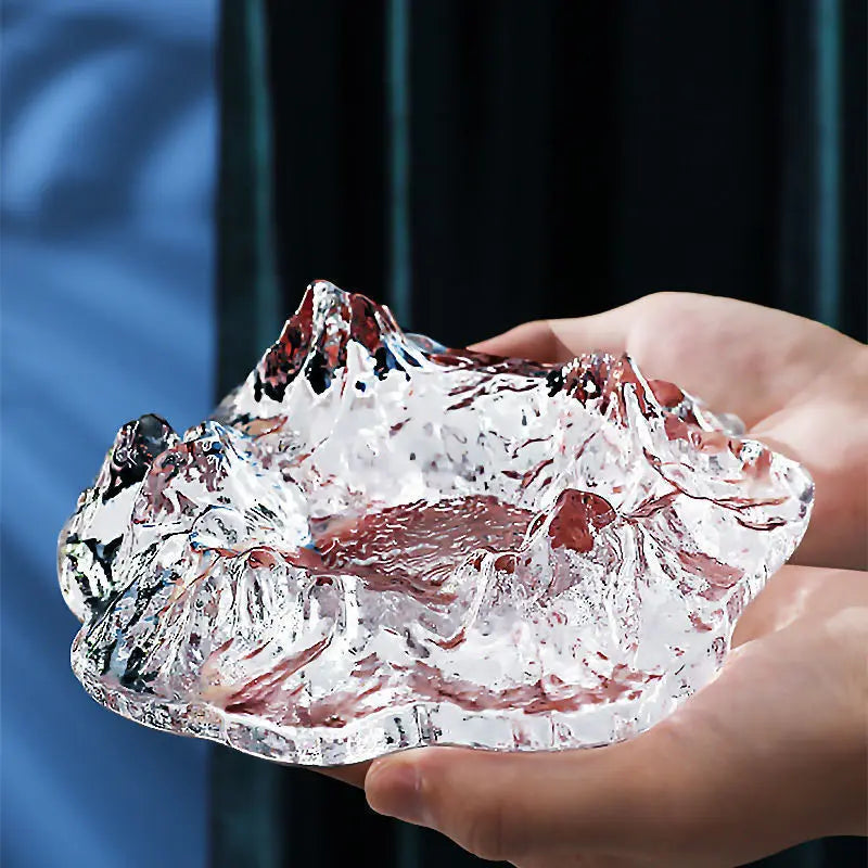 DecorBites™ Iceberg Glass Dessert Plate: Artistic French Club Tableware