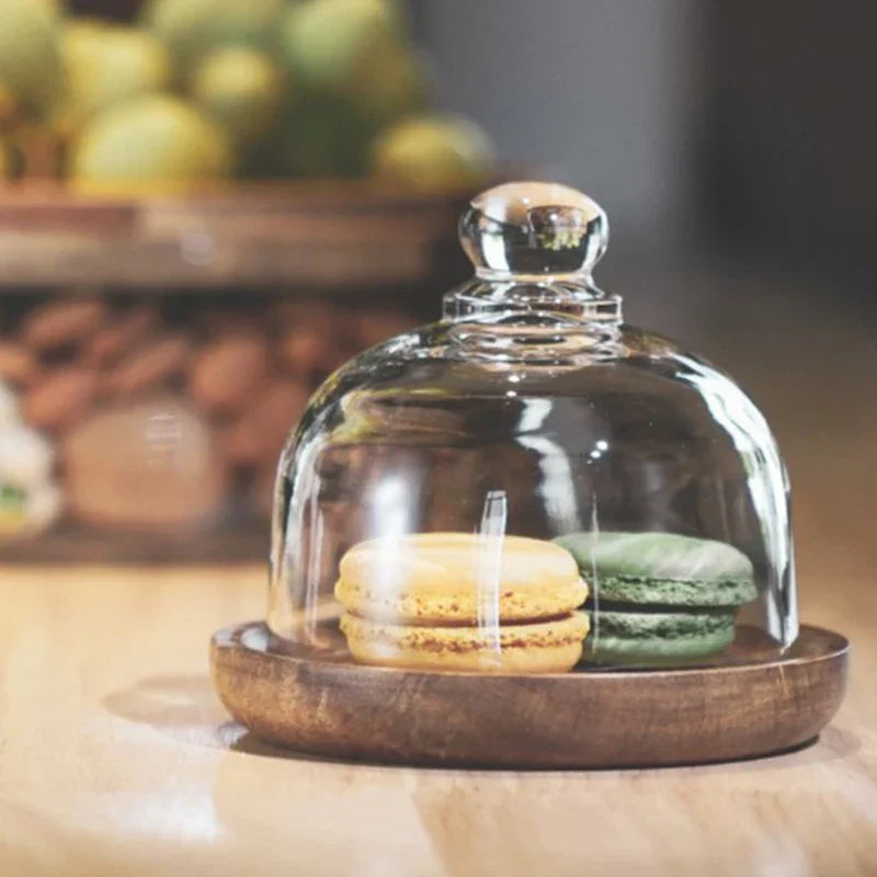 DecorBites™ Glass Food Storage Containers with Wooden Lid | Stylish Kitchen Organizer