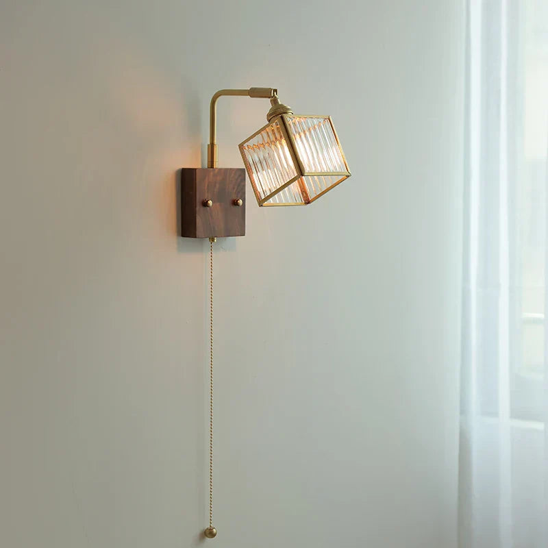 DecorBites™ Brass LED Wall Lights Rotatable Blue Glass Dining Room Stair Light