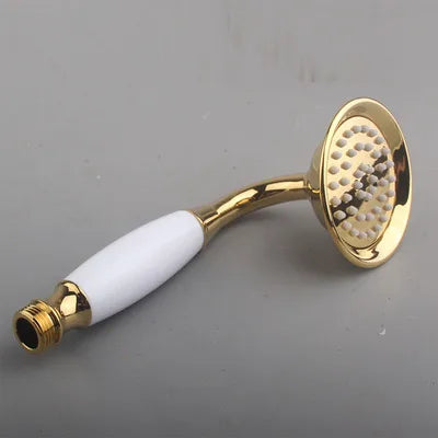 DecorBites™ Antique Gold Handheld Shower Head with Holder and Plumbing Hose