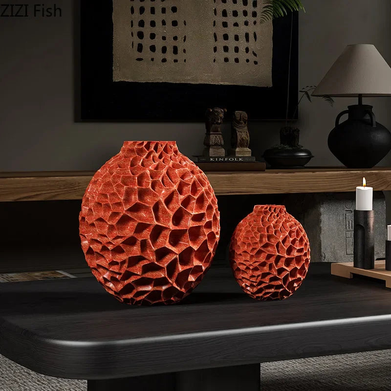 DecorBites™ Honeycomb Texture Vase for Artificial Flower Arrangement