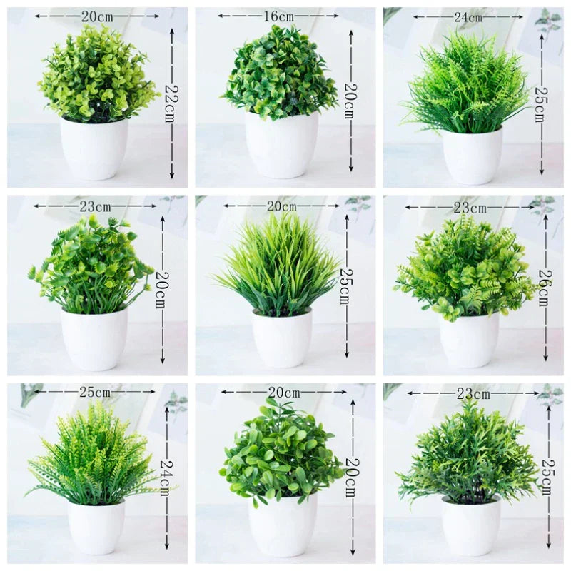 DecorBites™ Artificial Mini Plant Bonsai Greening Potted Desktop Simulation Green Plant