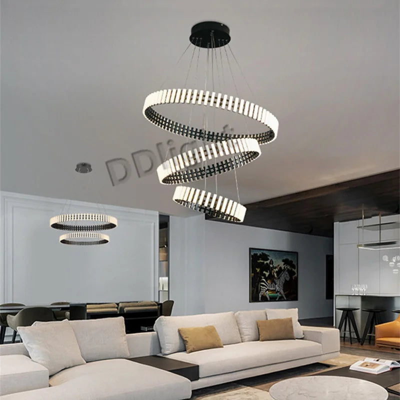 DecorBites™ Lstre Modern Circle Chandelier for Bright 360° Lighting in Living Room, Bedroom, Kitchen