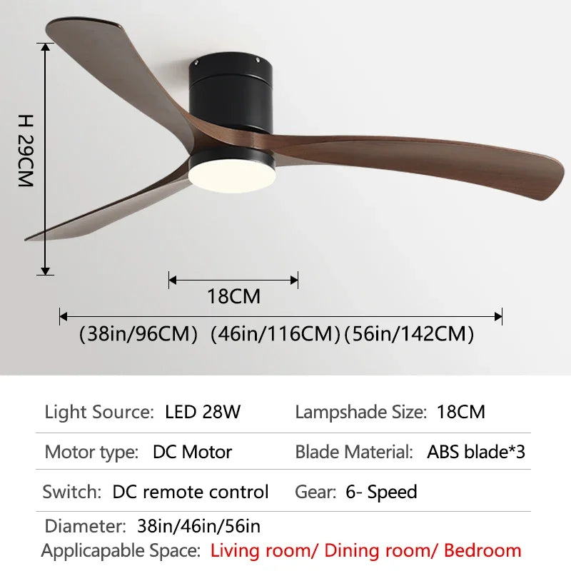 DecorBites™ 46-Inch Modern Black Ceiling Fan Light with Remote Control