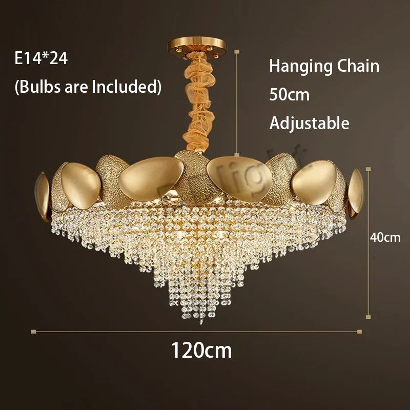 DecorBites™ Crystal Tassles Pendant Light 2024 | Modern Luxury Chandelier for Living Room
