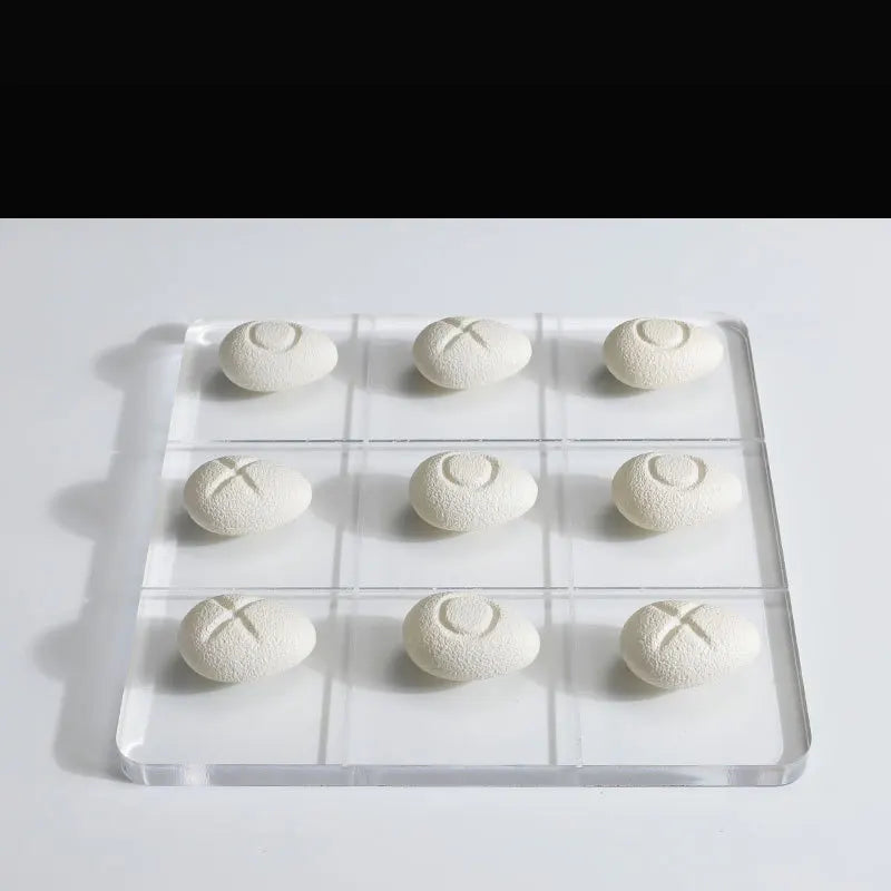 Acrylic Chessboard & Resin Pebble Chess Pieces Set for Home Decor - DecorBites™