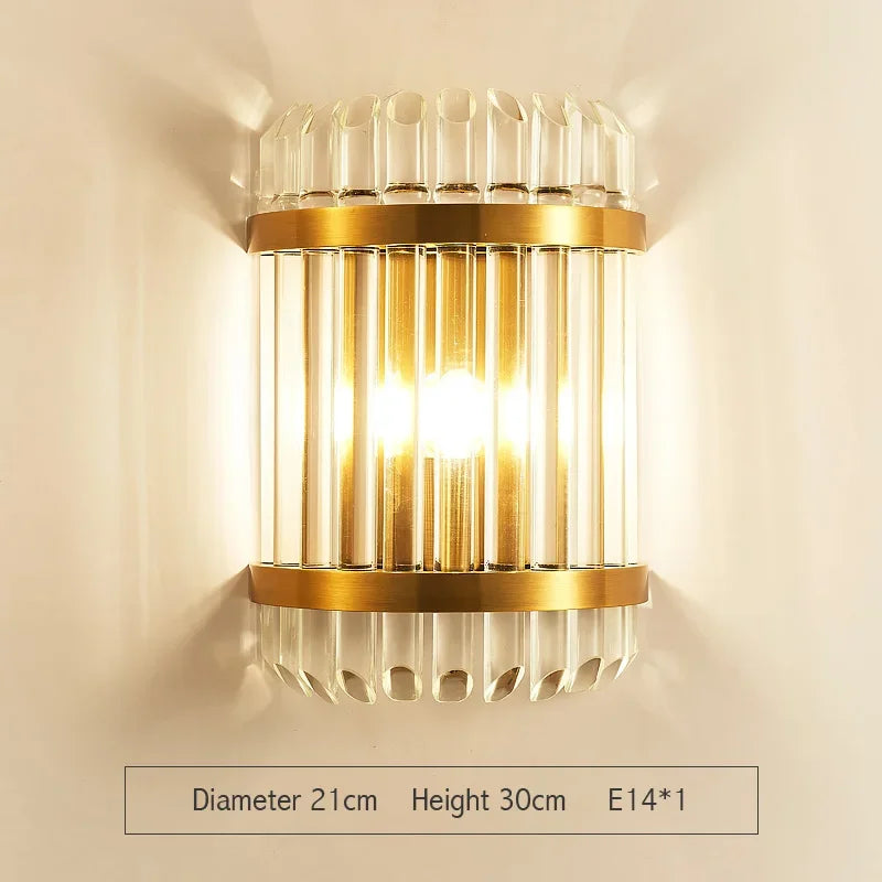 DecorBites™ Gold Crystal LED Wall Lights for Bedroom Living Room Home Decoration